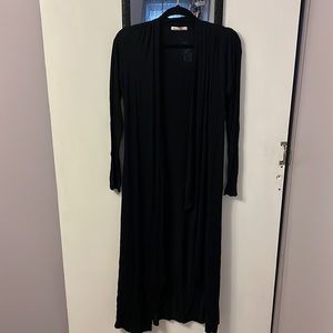 Floor length black cardigan